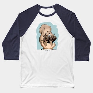 Squirrel with Huge Pinecone (Color) Baseball T-Shirt